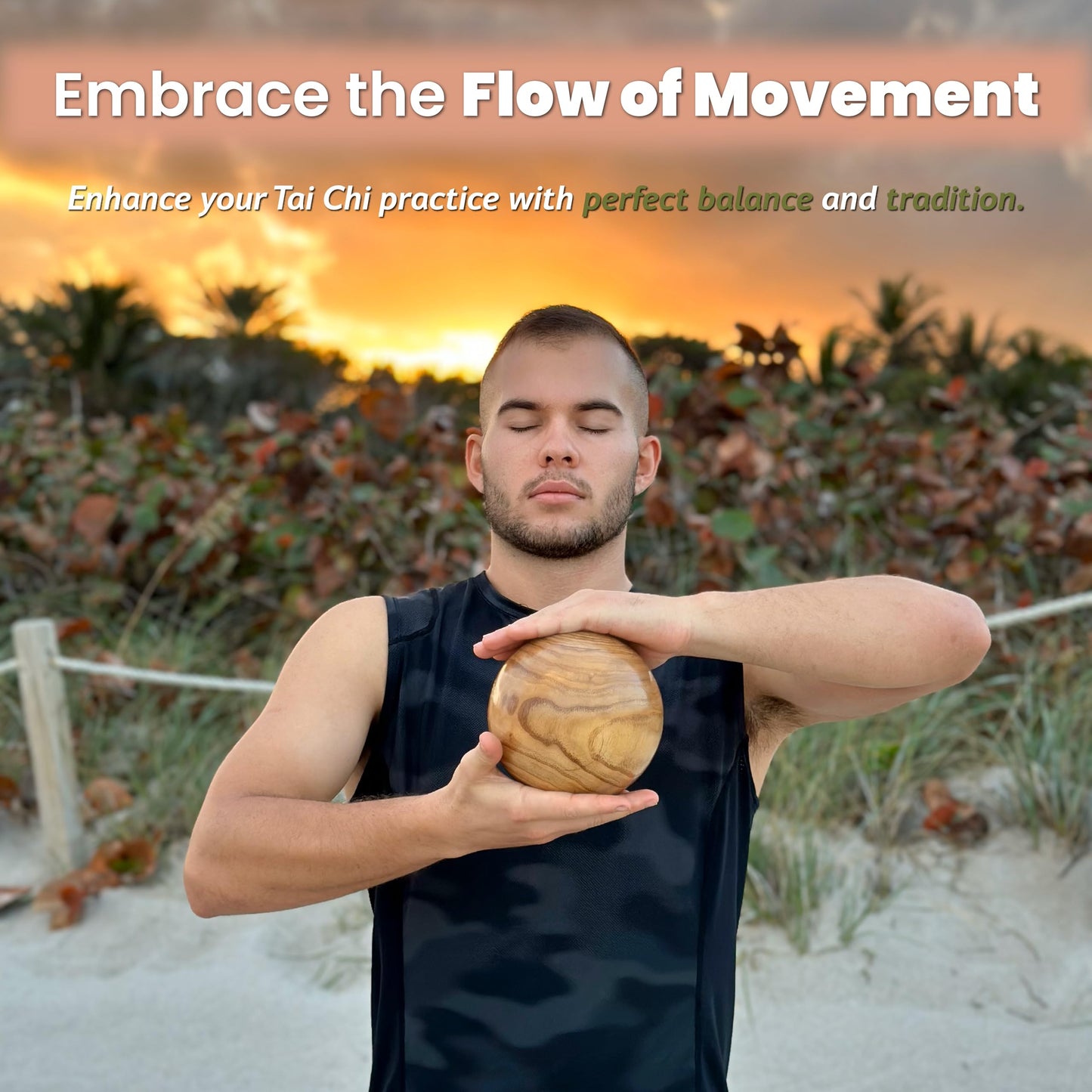 Tai Chi Ball Wooden Ball_ Tai chi Ball Qigong Martial Arts Kungfu Exercise Equipment. Wooden Ball for tai chi Practice and Book Applicable. tai chi DVD Practice for Beginners and Older
