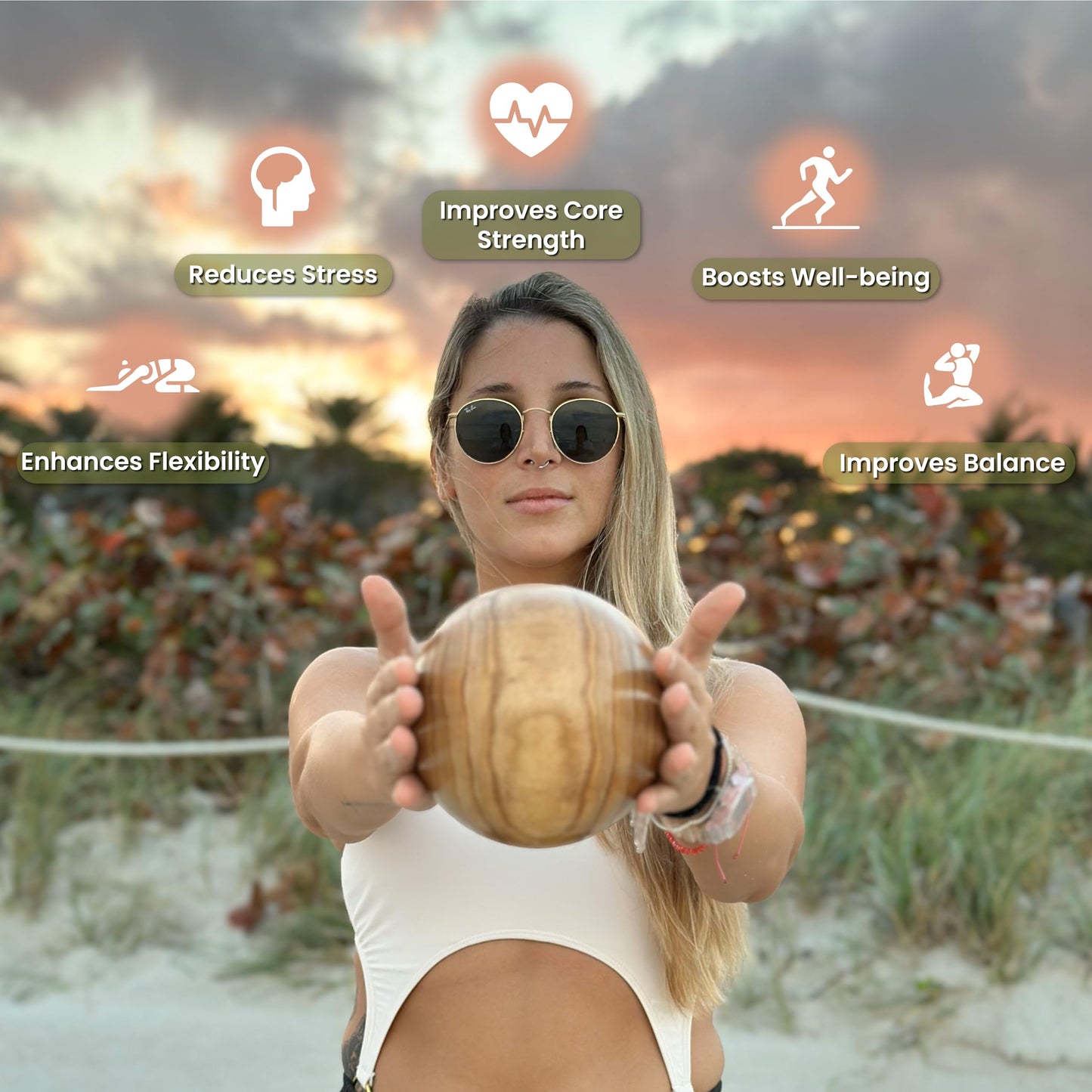 Tai Chi Ball Wooden Ball_ Tai chi Ball Qigong Martial Arts Kungfu Exercise Equipment. Wooden Ball for tai chi Practice and Book Applicable. tai chi DVD Practice for Beginners and Older