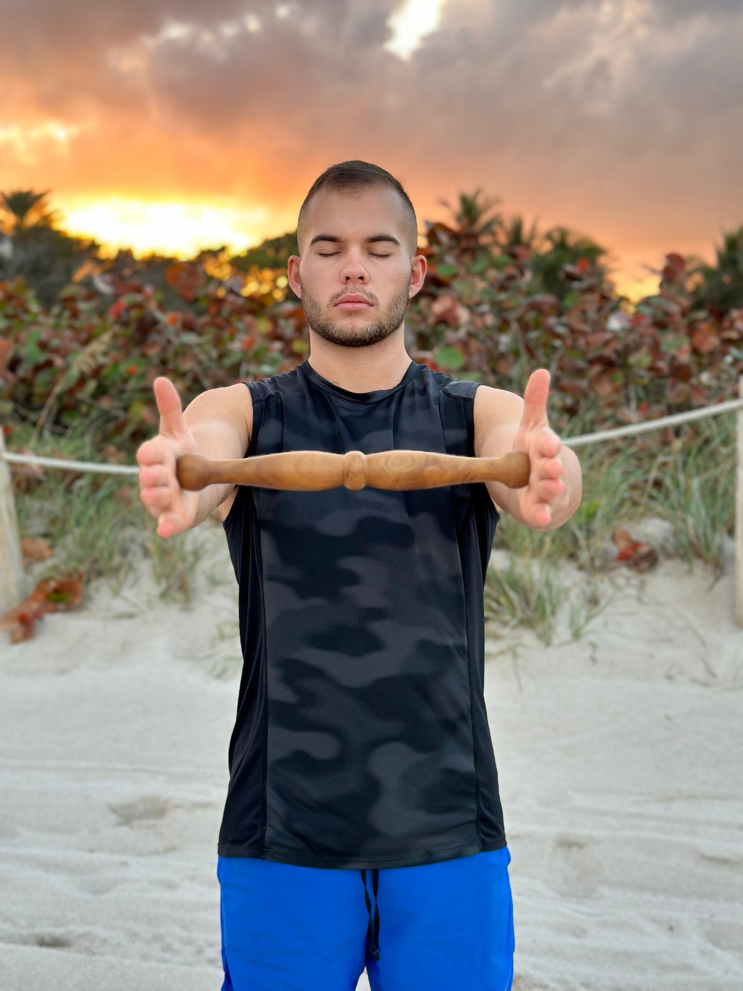Handcrafted wooden Tai Chi stick – enhance posture, chi flow, and body awareness.