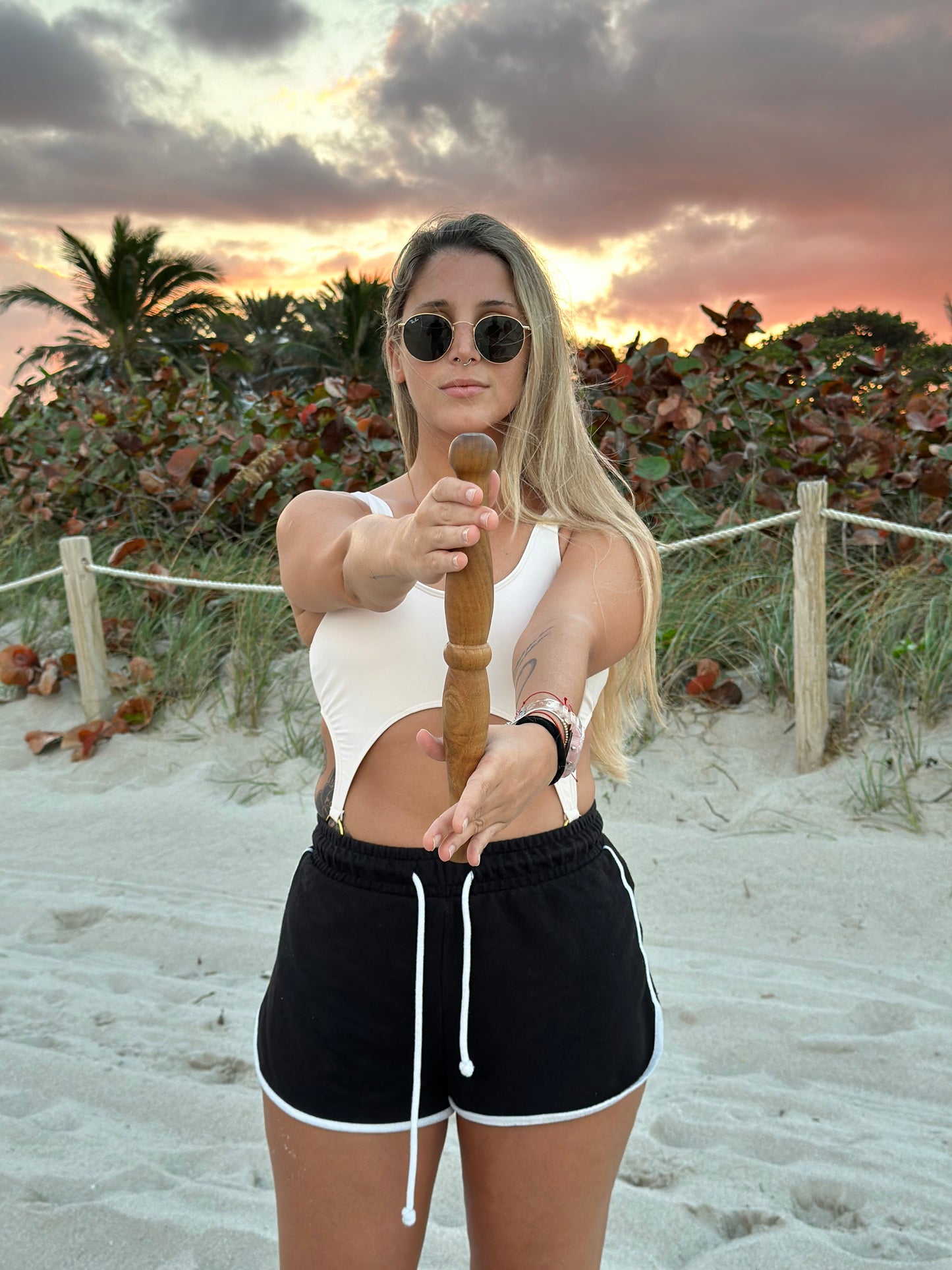 Handcrafted wooden Tai Chi stick – enhance posture, chi flow, and body awareness.