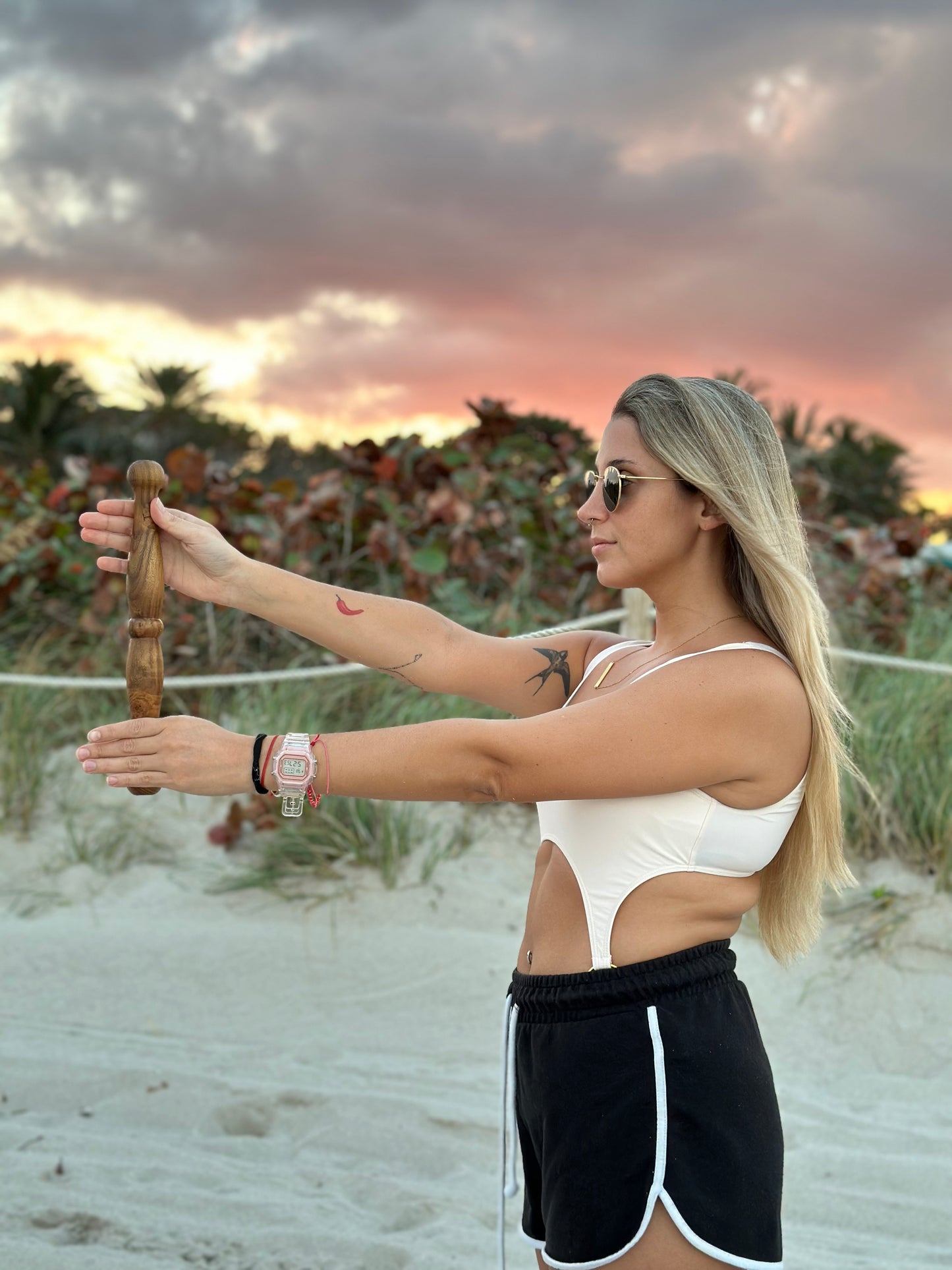 Handcrafted wooden Tai Chi stick – enhance posture, chi flow, and body awareness.