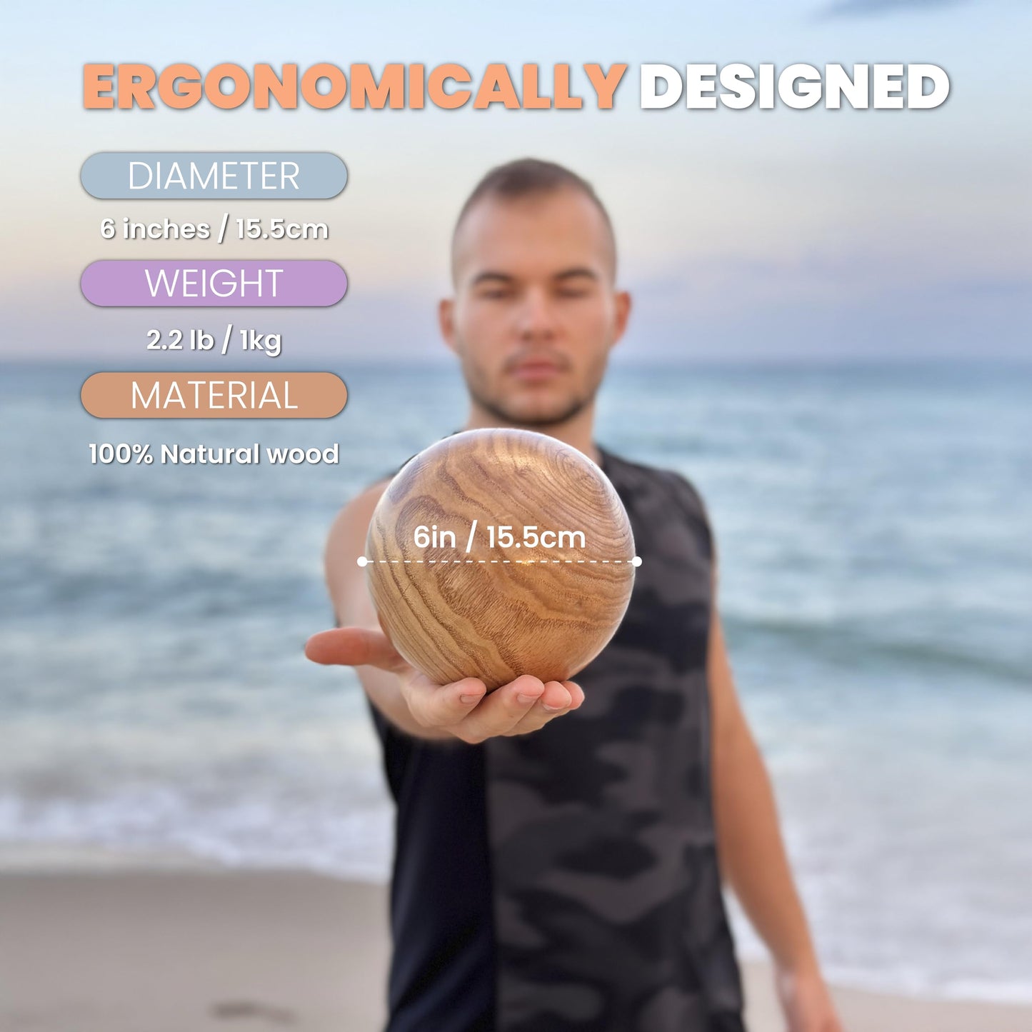 Tai Chi Ball Wooden Ball_ Tai chi Ball Qigong Martial Arts Kungfu Exercise Equipment. Wooden Ball for tai chi Practice and Book Applicable. tai chi DVD Practice for Beginners and Older